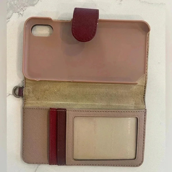 Michael Kors Phone Case/Wallet. Magnet snap close. 6” tall x 3.5” wide. Oxblood. - Picture 6 of 9